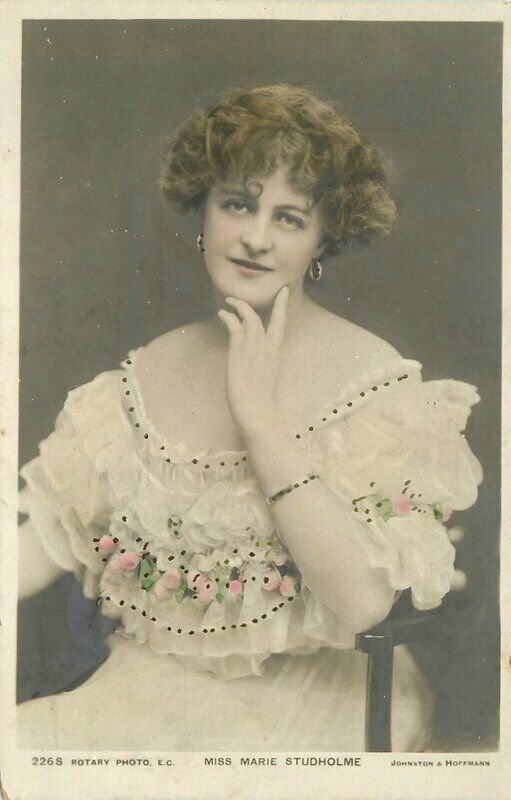 1904 Stage Actress Miss Marie Studholme Rotary RPPC Photo Postcard 21-11545