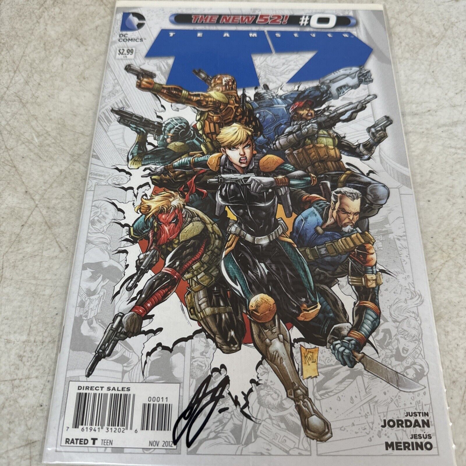 Team Seven #0 (2012), The New 52, DC Comics Autographed By Justin Jordan