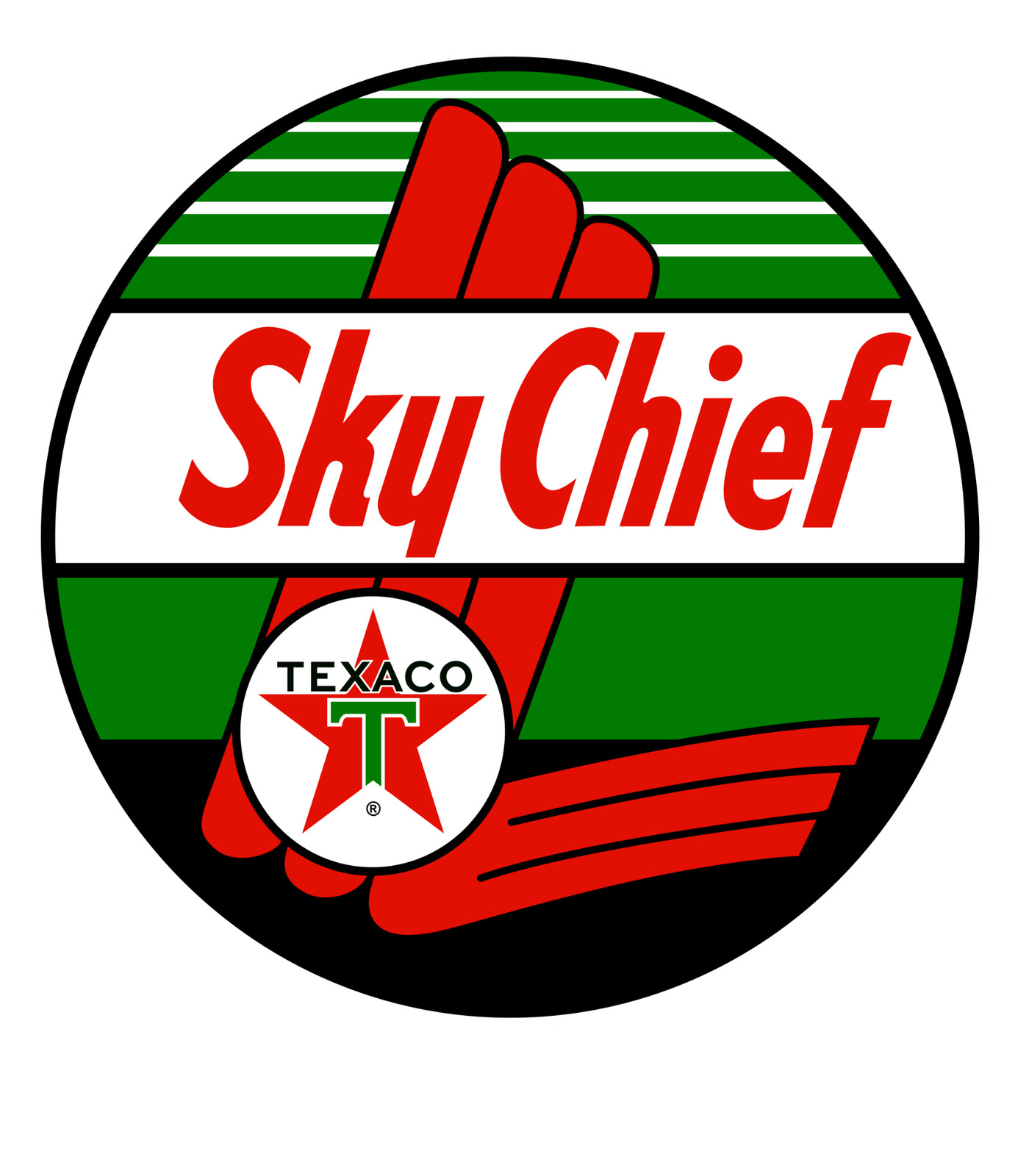 Texaco Sky chief Gas Oil  vintage sticker Vinyl Decal |10 Sizes with TRACKING