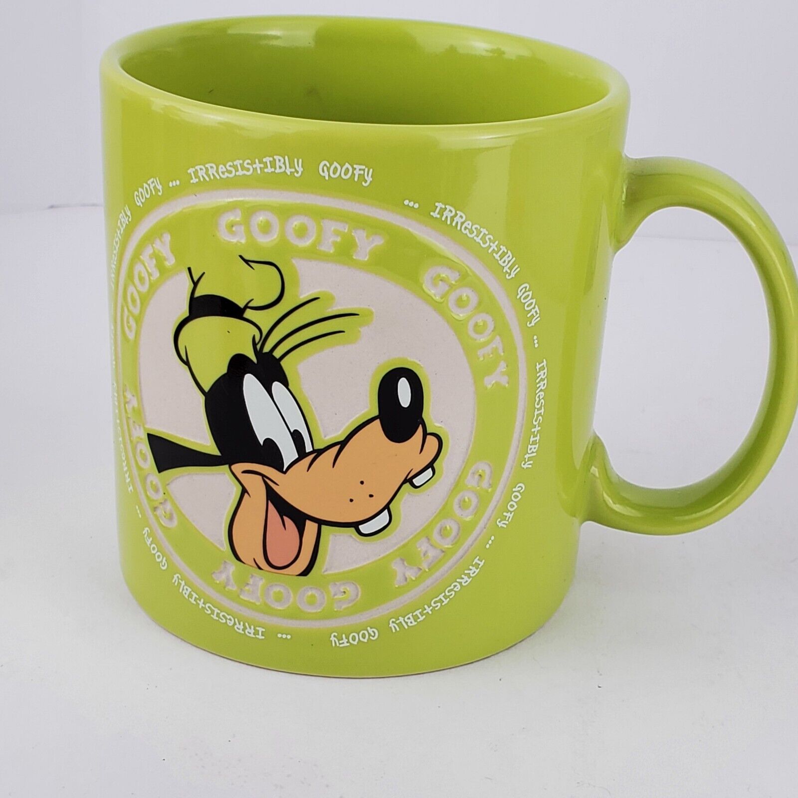 Authentic Disney Parks 3-D Goofy Mug Vibrant Lime Green Irresistibly Goofy