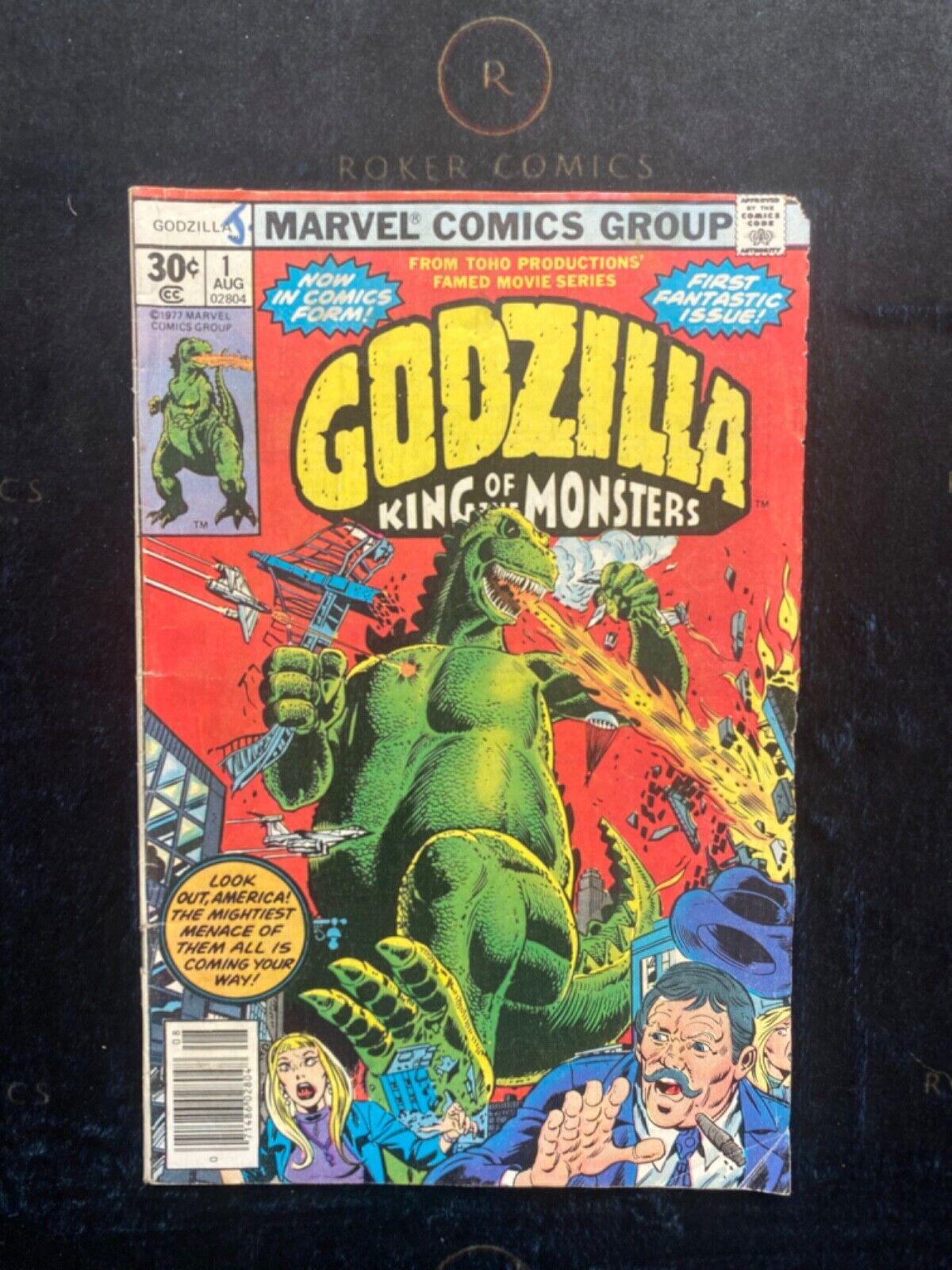 RARE VG+ GODZILLA #1 (1977) Marvel; Moench, Trimpe; Nick Fury/SHIELD;