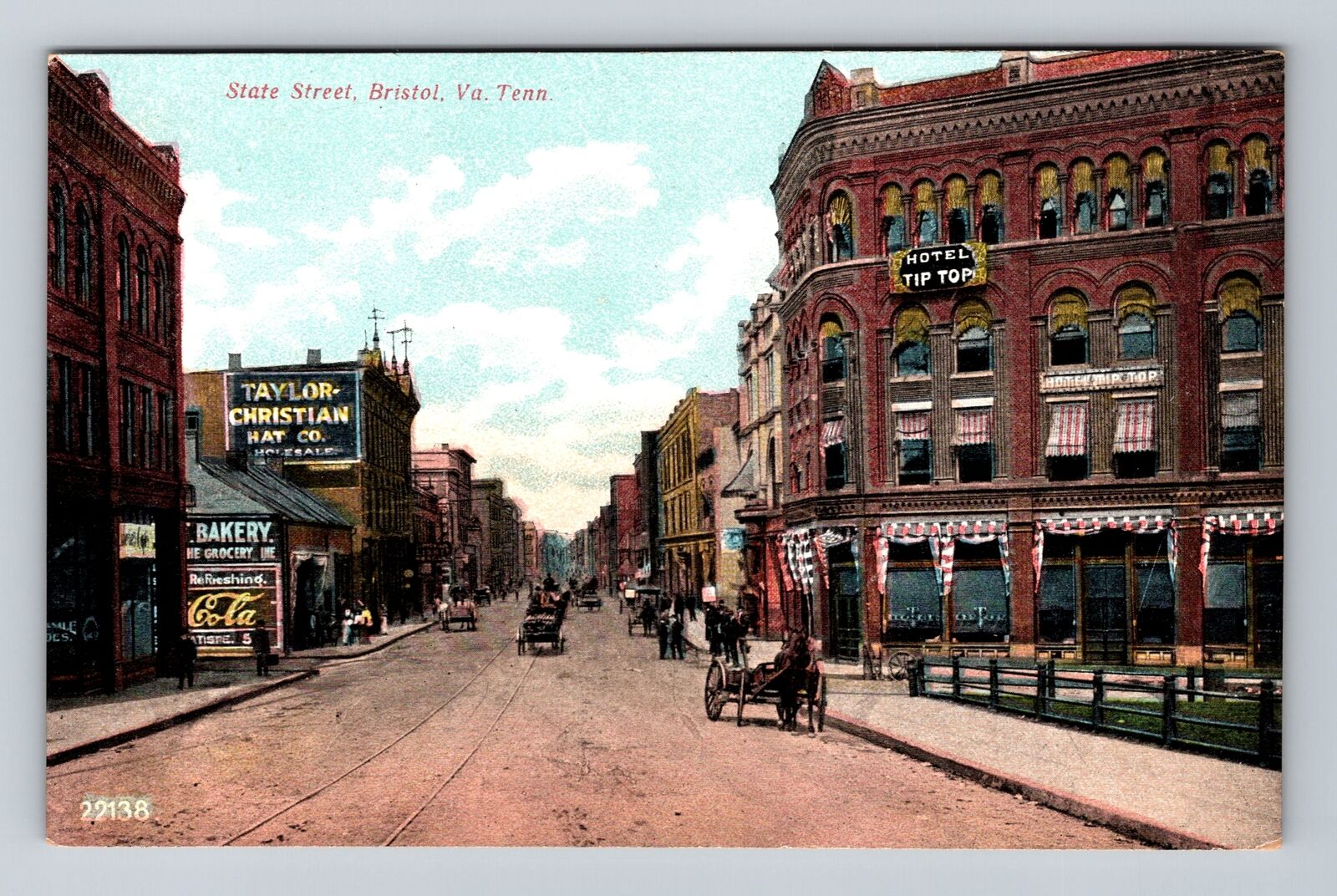 Bristol TN-Tennessee, State Street, Advertising, Antique, Vintage Postcard