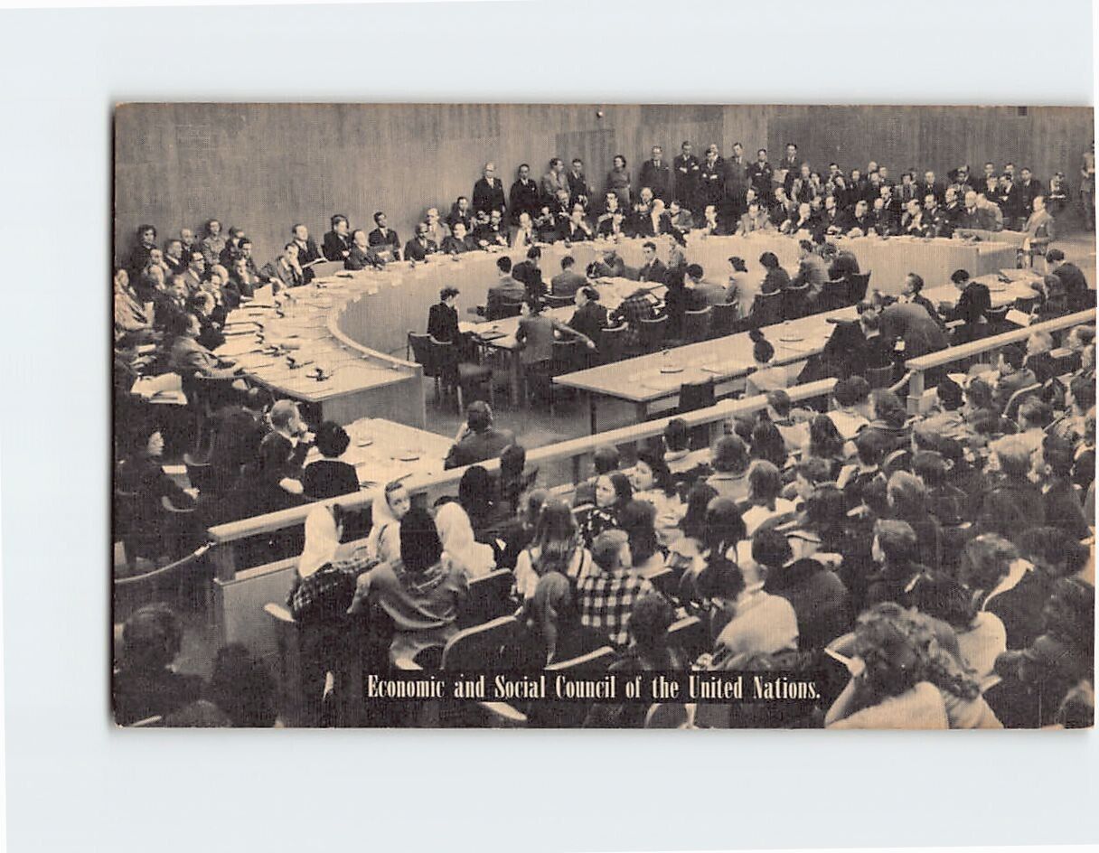 Postcard Economic and Social Council of the United Nations New York USA