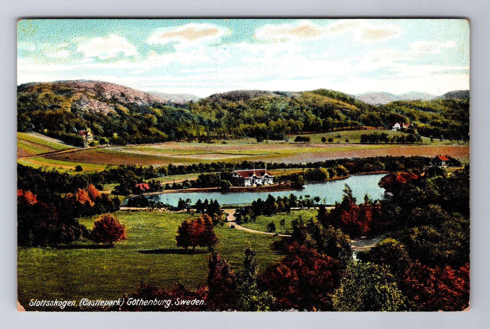 Gothenburg-Sweden, Slottsskogen, Castlepark, Antique Vintage Souvenir Postcard