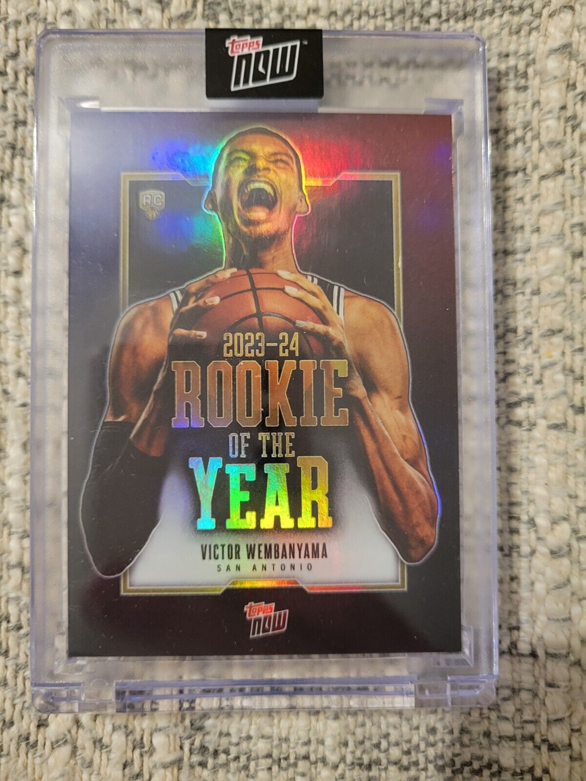 TOPPS NOW VICTOR WEMBANYAMA VW-6 ROOKIE OF THE YEAR LIMITED EDITION RC CARD NEW