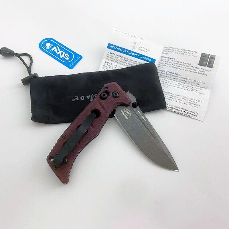 *Classic CPM-Cruwear Steel G10 Red Folding Knife：New Mini Benchmade 273BK