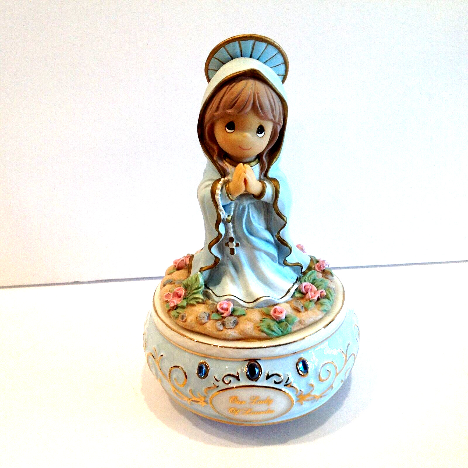 Precious Moments Musical Our Lady of Lourdes Figurine- Plays Ave Maria