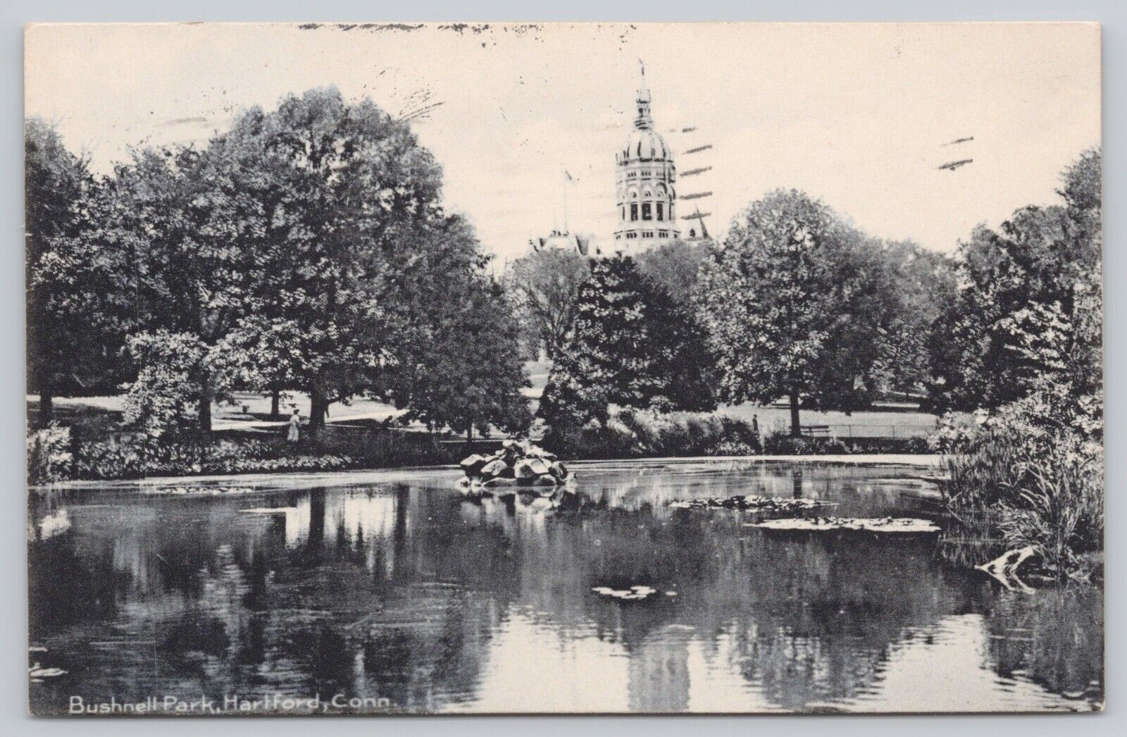 Bushnell Park Hartford Connecticut Antique Undivided Back Postcard c1910