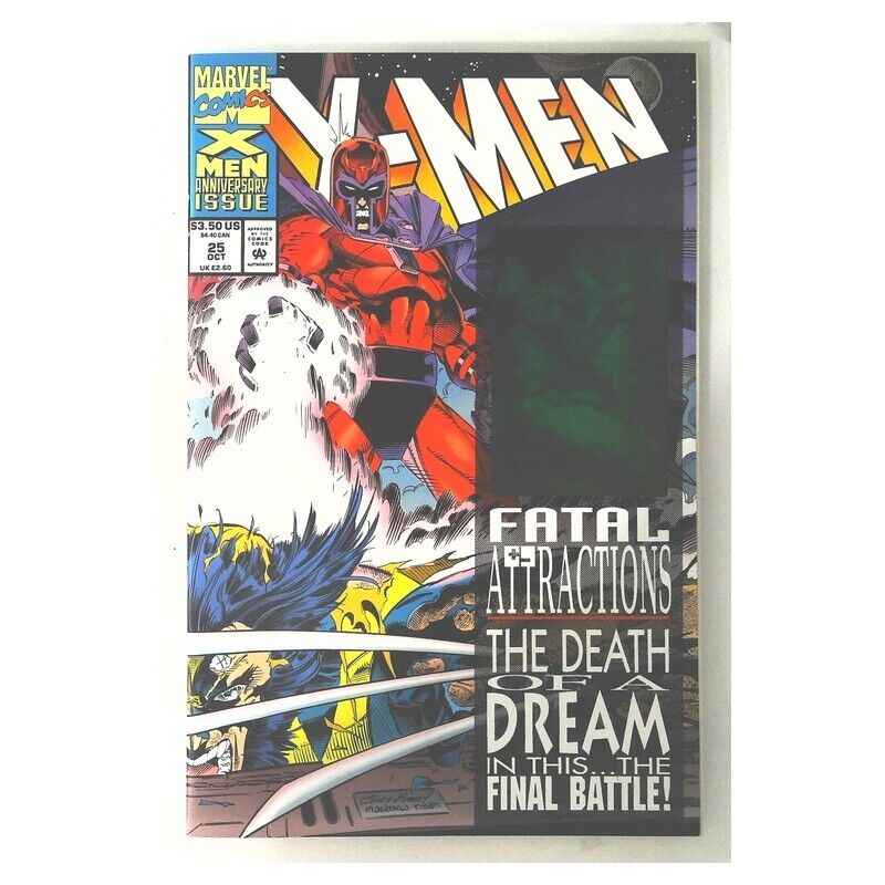 X-Men (1991 series) #25 Gambit hologram in NM condition. Marvel comics [j^