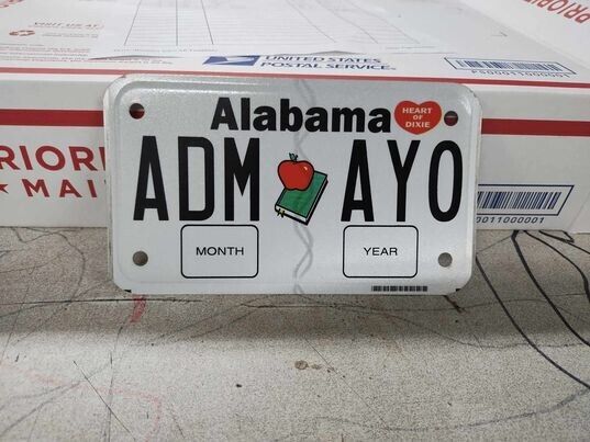 Alabama Expired 2020 Motorcycle Helping Schools License plate ADM AYO