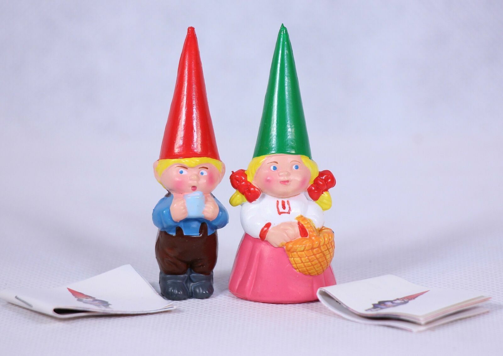 Two (2) 1980 World of David Gnome Vintage PVC Figure Unieboek Toys