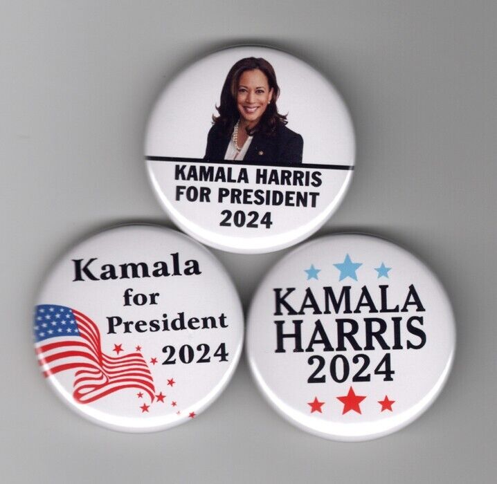 KAMALA HARRIS For President button set 2024 campaign election 1-1/2\