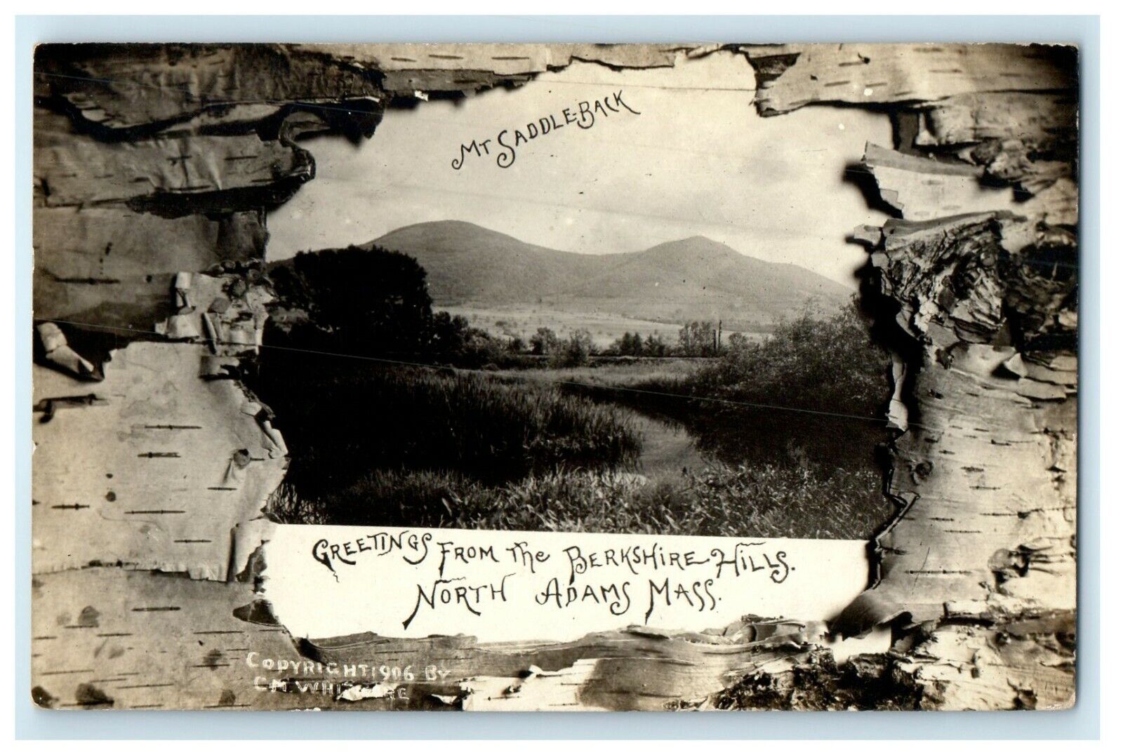 1915 Greetings From Berkshire Massachusetts MA RPPC Photo Antique Postcard