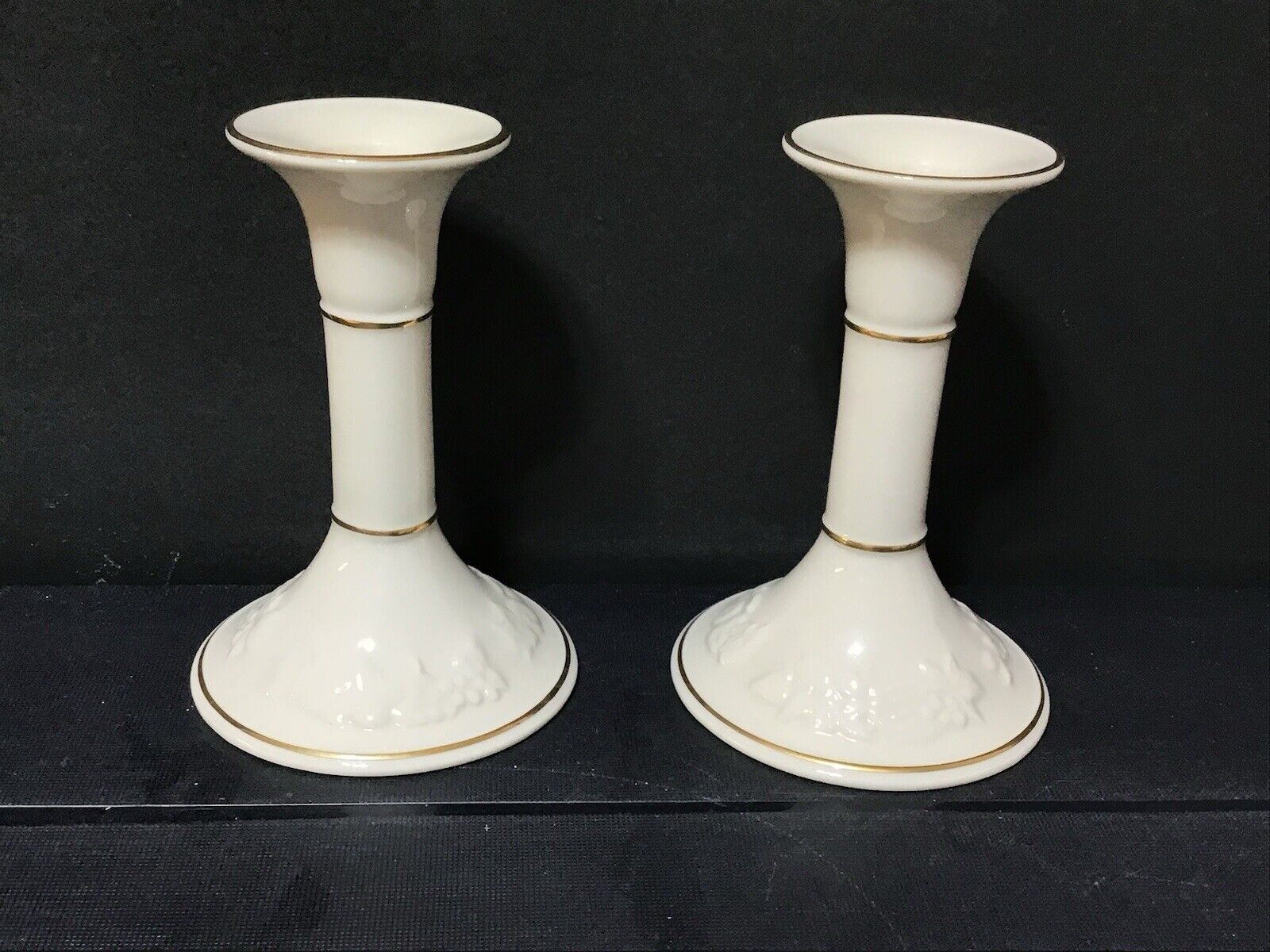 Set of 2 LENOX FRUITS OF LIFE Candle Holders Gold Trimmed (D1-072024-4.00E)