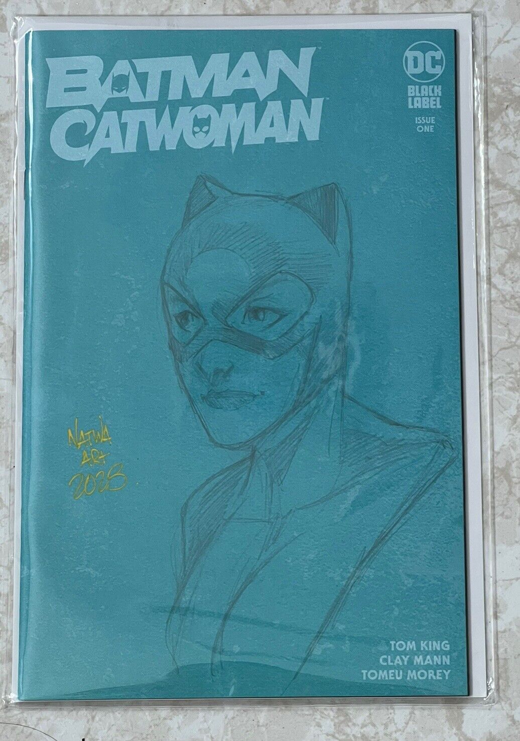 Batman Catwoman #1 Black Label Sketch Book Ratio 1:1 Remark Signed Natwa COA