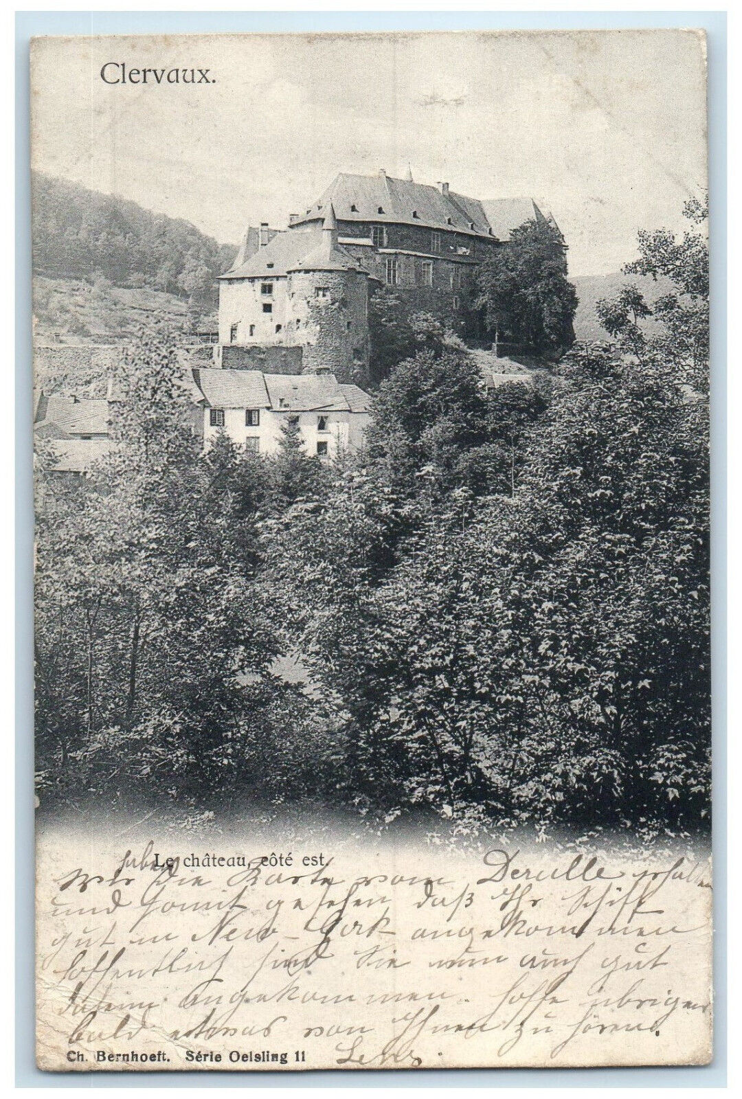 1903 Le Chateau Cote Est Clervaux Luxembourg Antique Posted Postcard