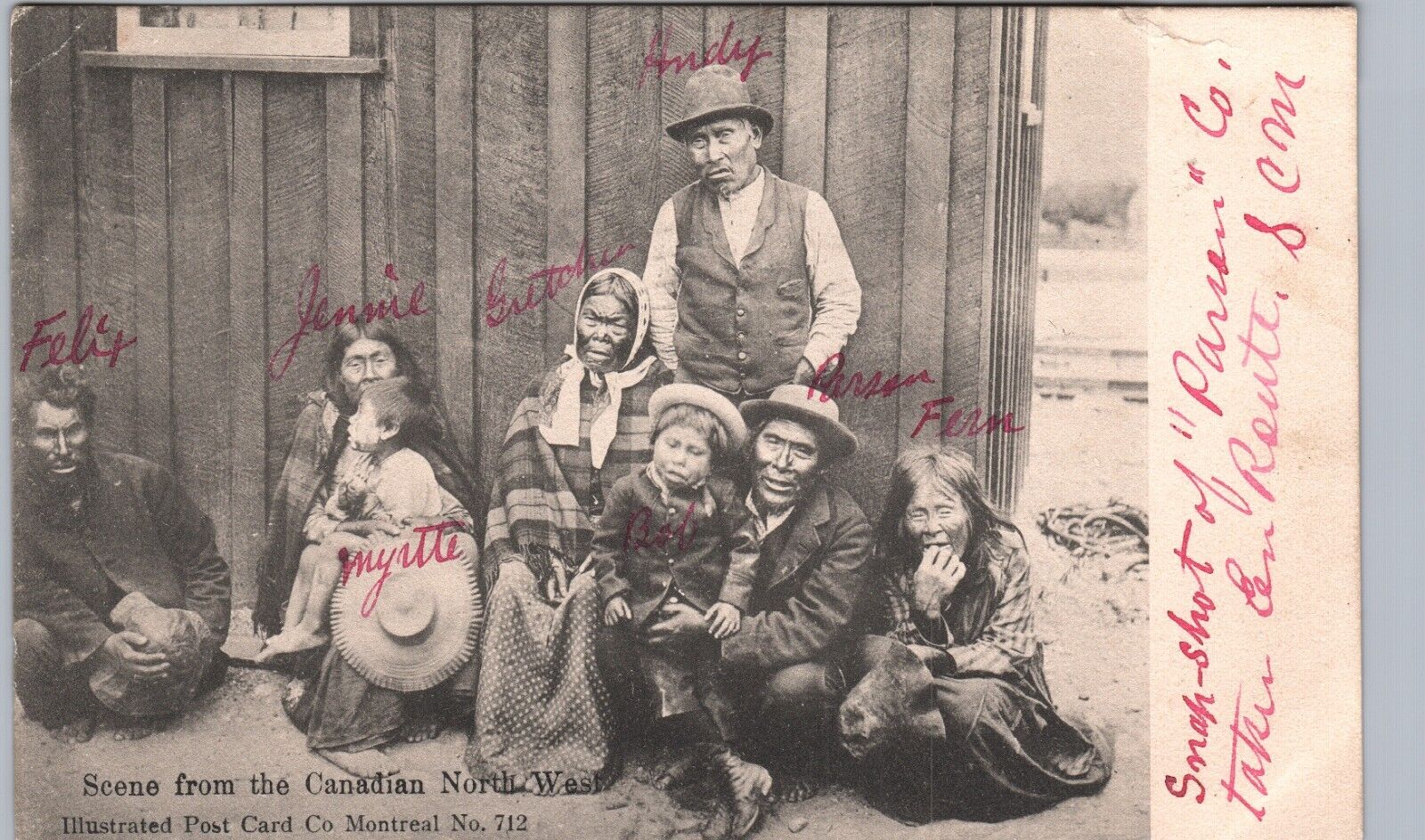NATIVE CANADA INDIANS original antique postcard tahltan? ethnic people
