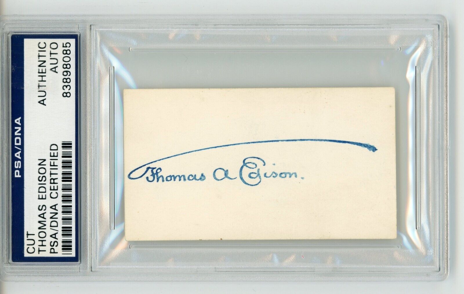 Thomas Edison ~ Signed Autographed Pre-1900 Blue Ink Signature ~ PSA DNA Encased
