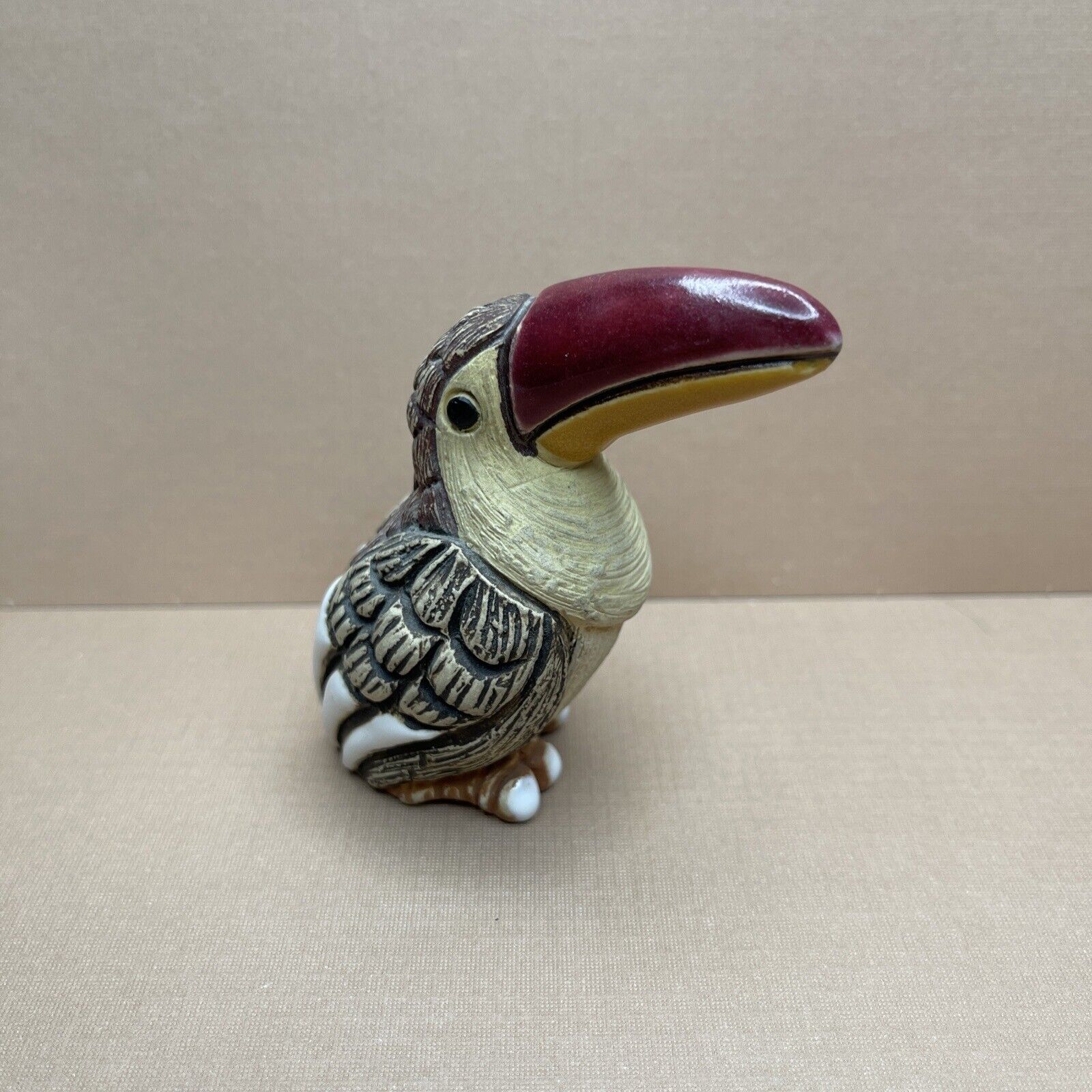 Vtg Artesania Rinconada Style Toucan Bird Folk Art Pottery Sculpture Figurine CH