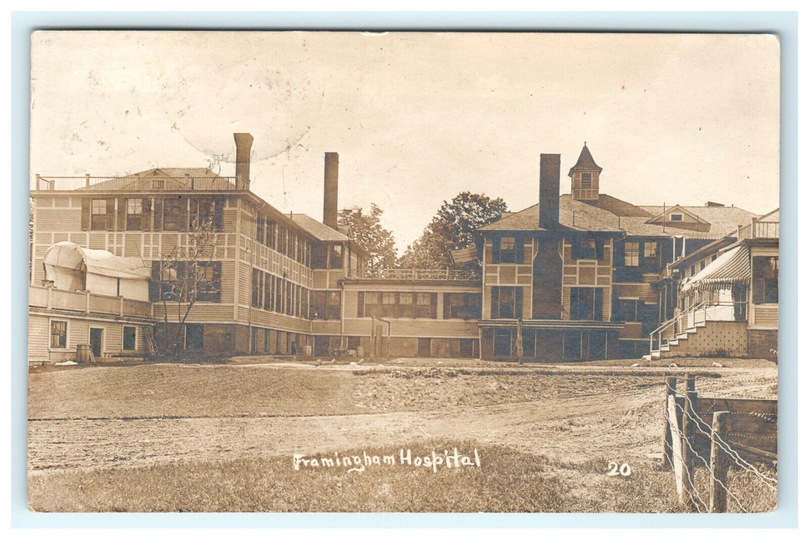 1914 Framingham Hospital Framingham MA Massachusetts RPPC Postcard