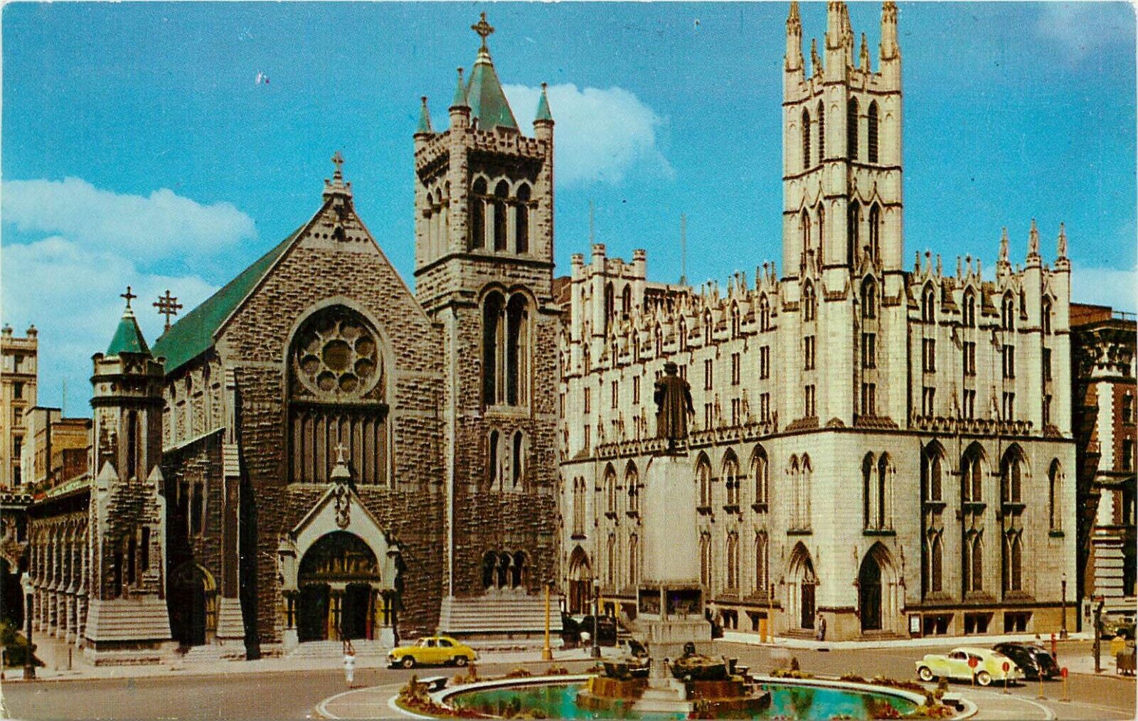 St Marys Circle Syracuse New York NY Onodaga Courthouse Carnegie Postcard