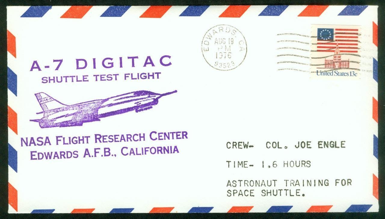 NASA, Cachet Flight Cover, Canceled 1976-08-19, A-7 Digitac, Pilot Joe Engle