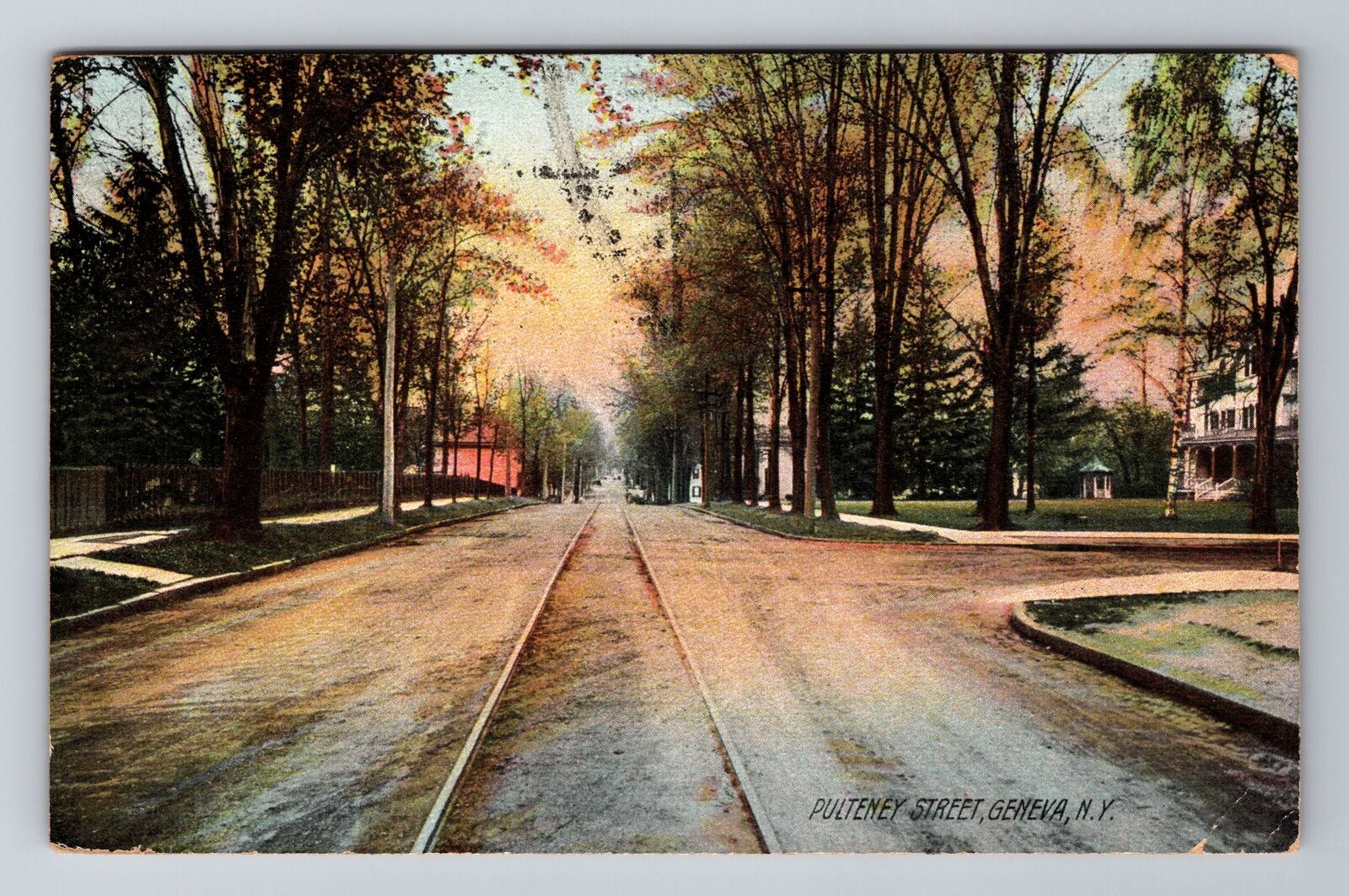 Geneva NY-New York, Pulteney Street, Antique Vintage Souvenir Postcard