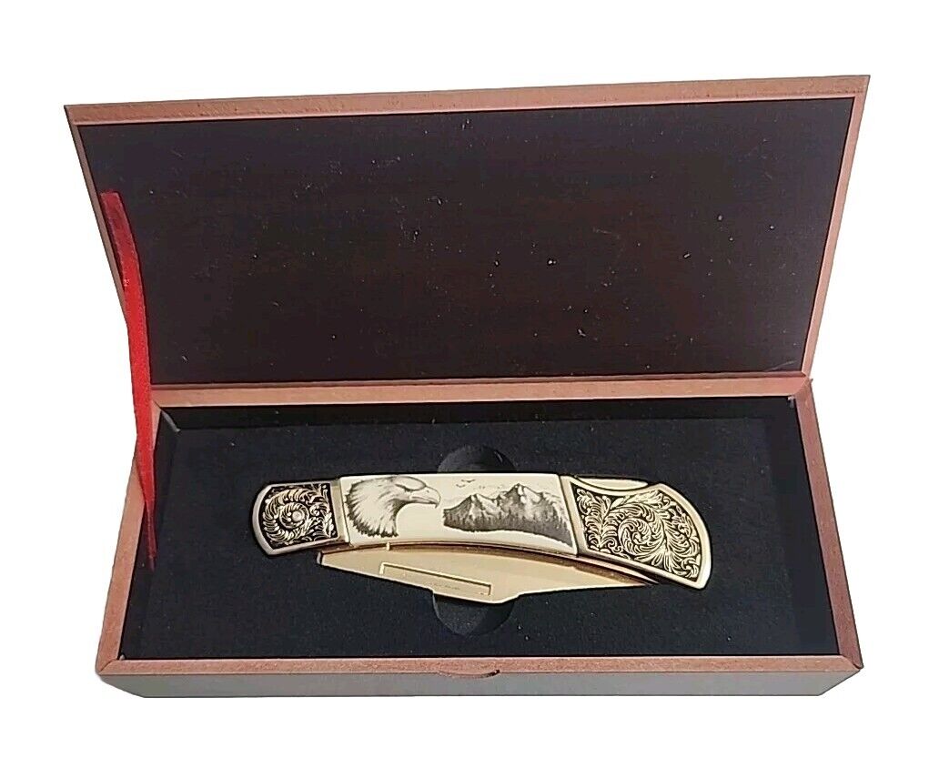 Falkner American Mint Gold Plated Wildlife Anniversary Edition Pocket Knife