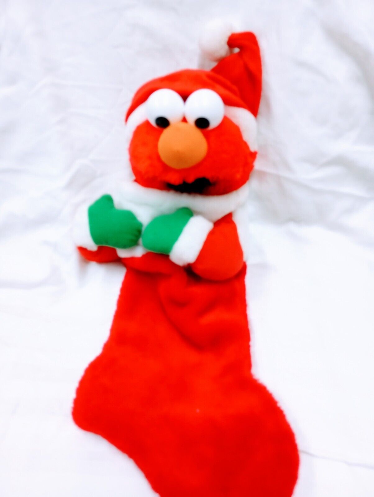 2004;Sesame Street Holiday Sesame Street Red Elmo Santa 3D Stuffed Holiday...