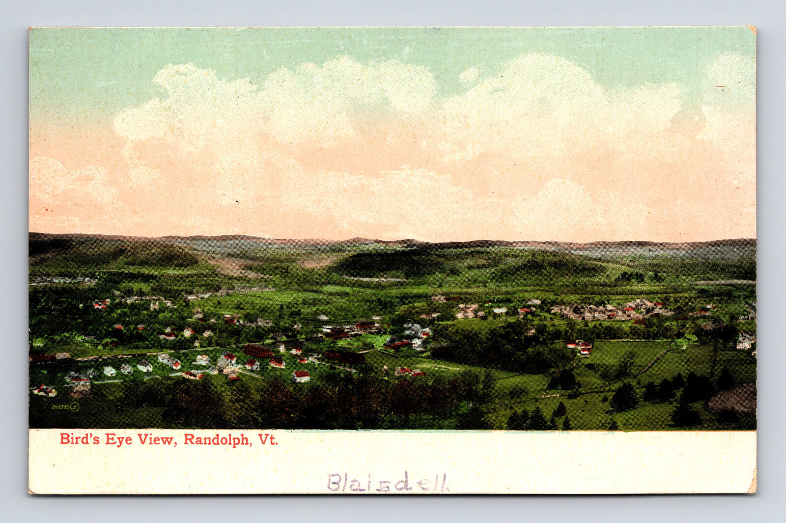 1909 Scenic Bird\'s Eye View of Randolph Vt Valtentine & Sons Souvenir Postcard