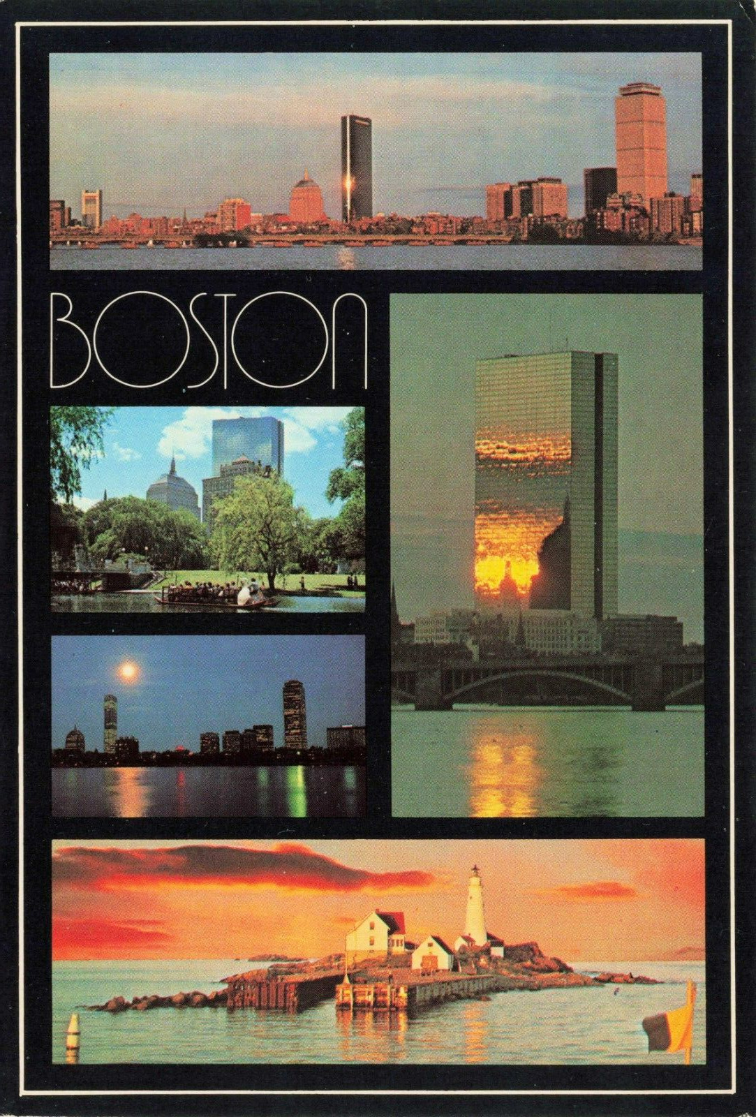 Postcard The Many Moods of Boston Multiview Massachusetts USA Vintage