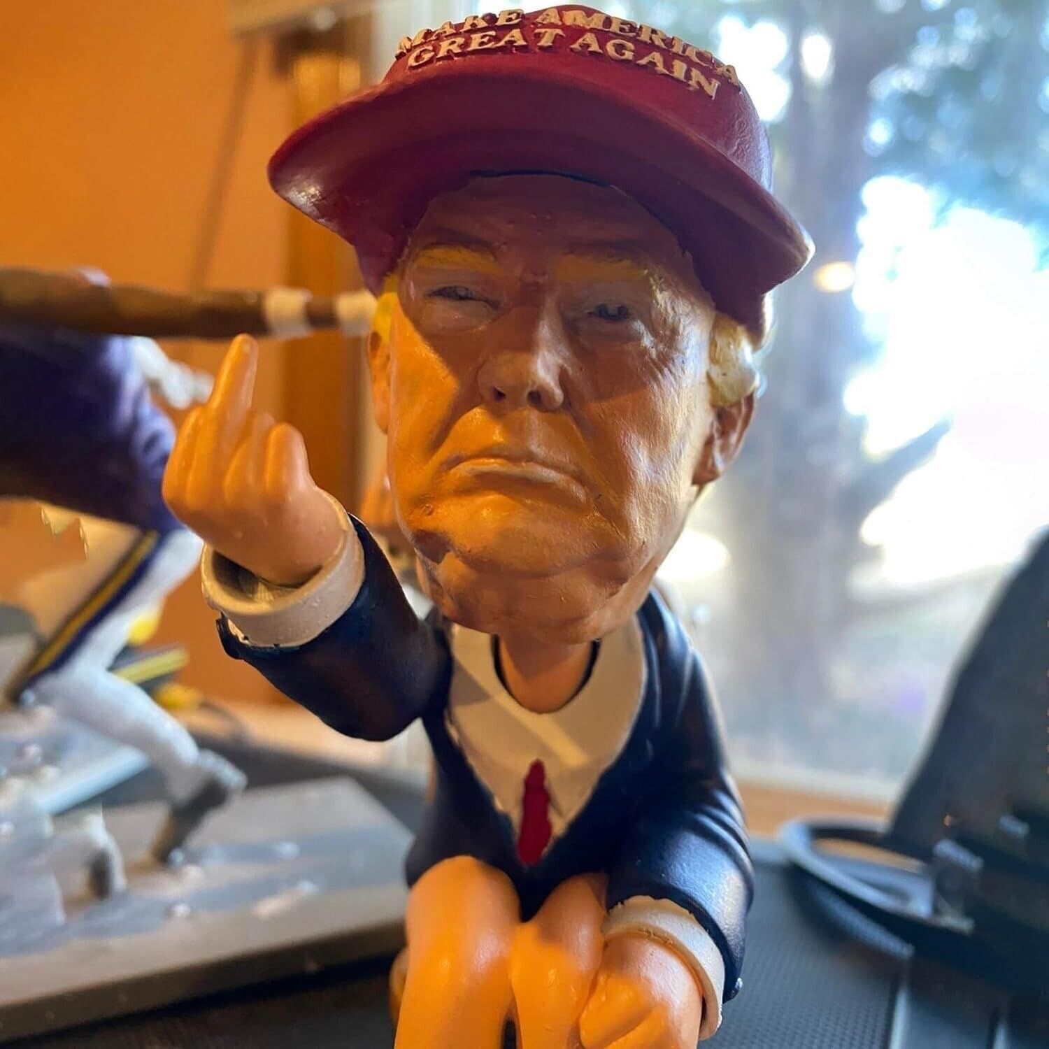Hand-Painted Donald Trump with Middle Finger Collectible Figurine 2024 Election