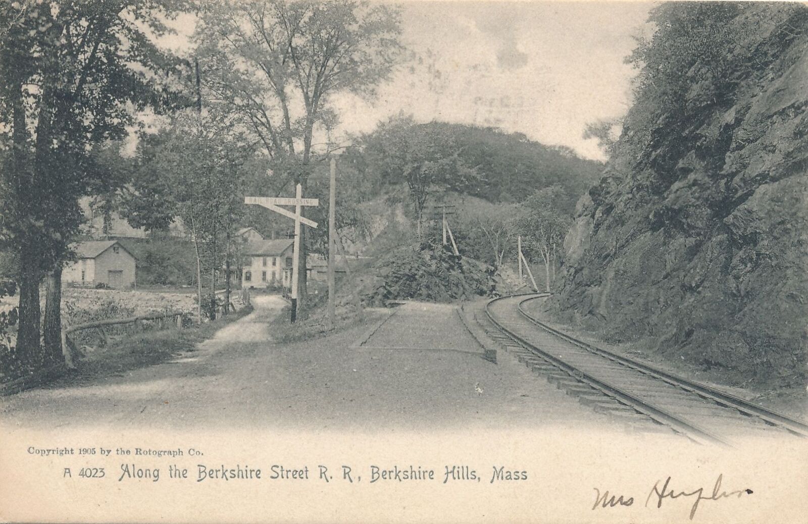 BERKSHIRES MA - Berkshire Hills Along The Berkshire Street Railroad Postcard-udb