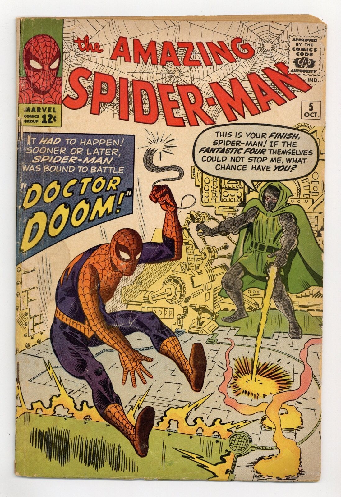 Amazing Spider-Man #5 GD/VG 3.0 1963 1st Dr. Doom outside Fantastic Four