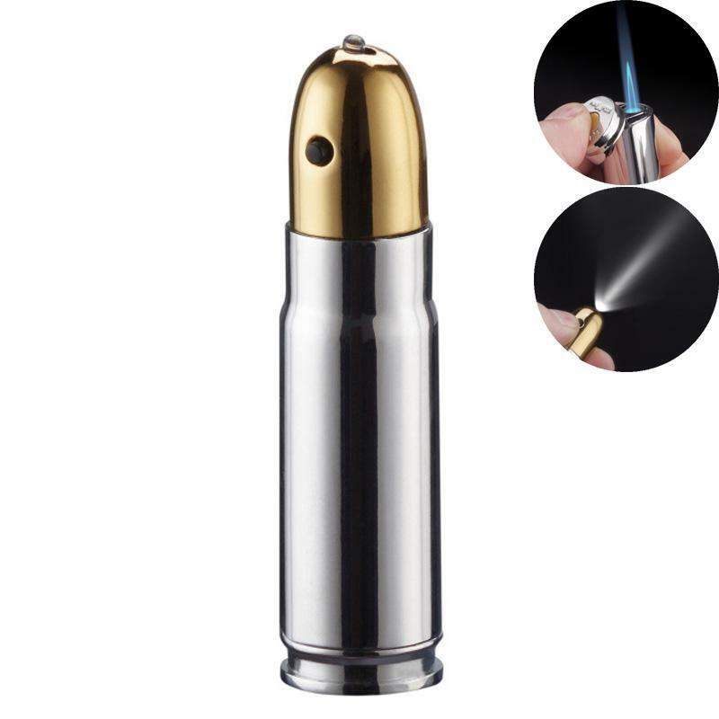 2X Bullet Shaped Torch Style lighter With Flashlight