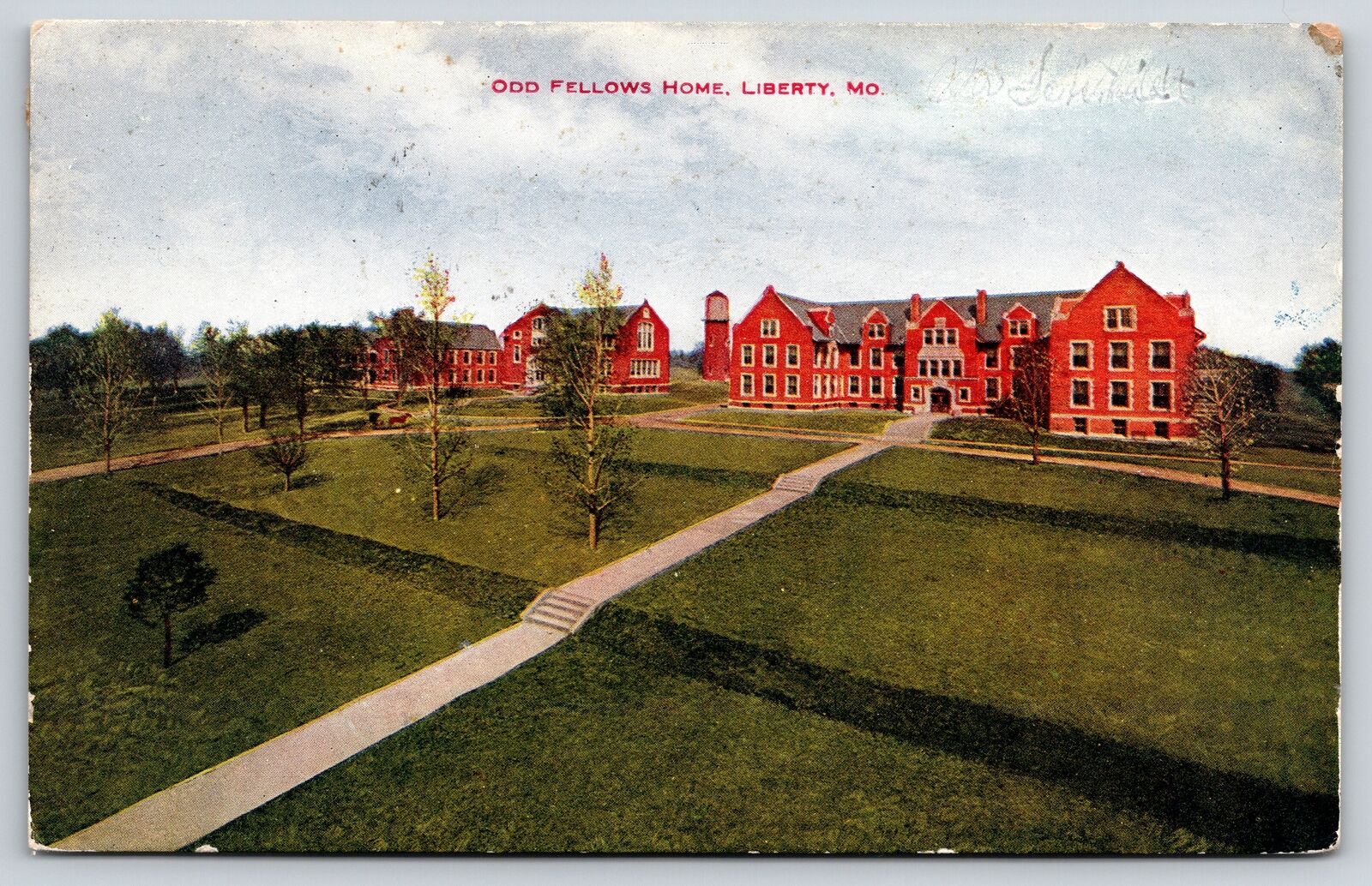 Liberty Missouri~Air View Odd Fellows Home~Vintage Postcard