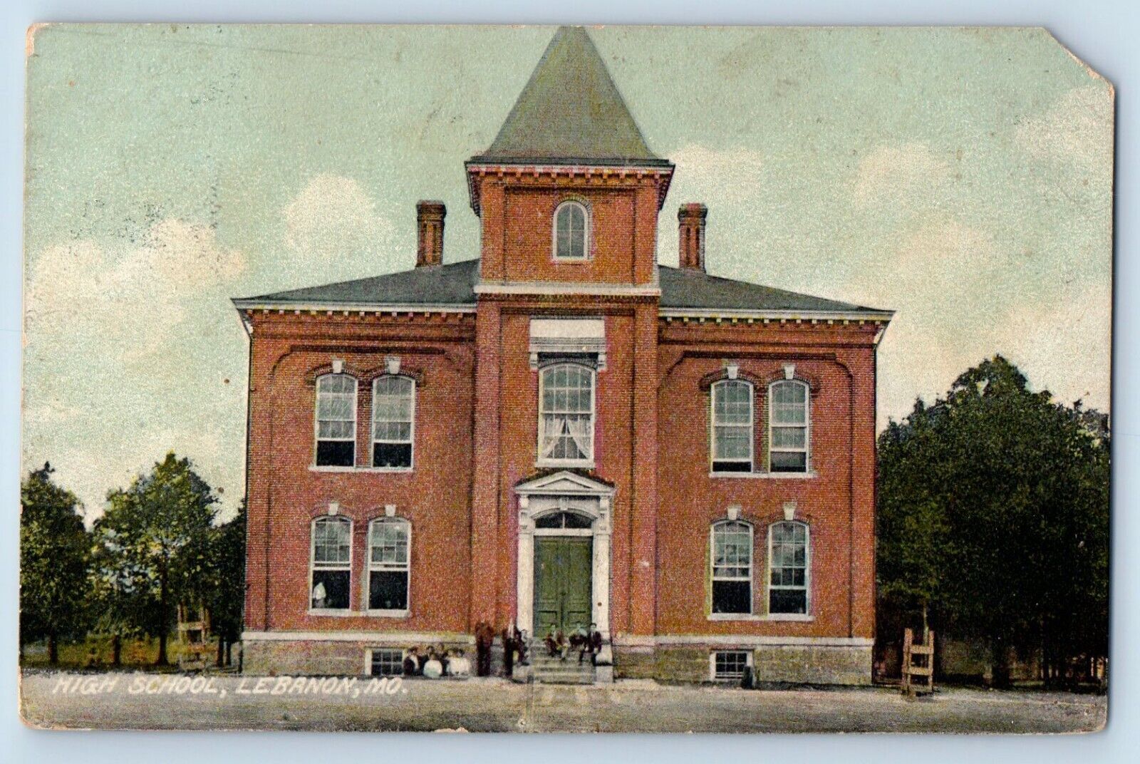 Lebanon Missouri MO Postcard High School Exterior Building 1911 Vintage Antique