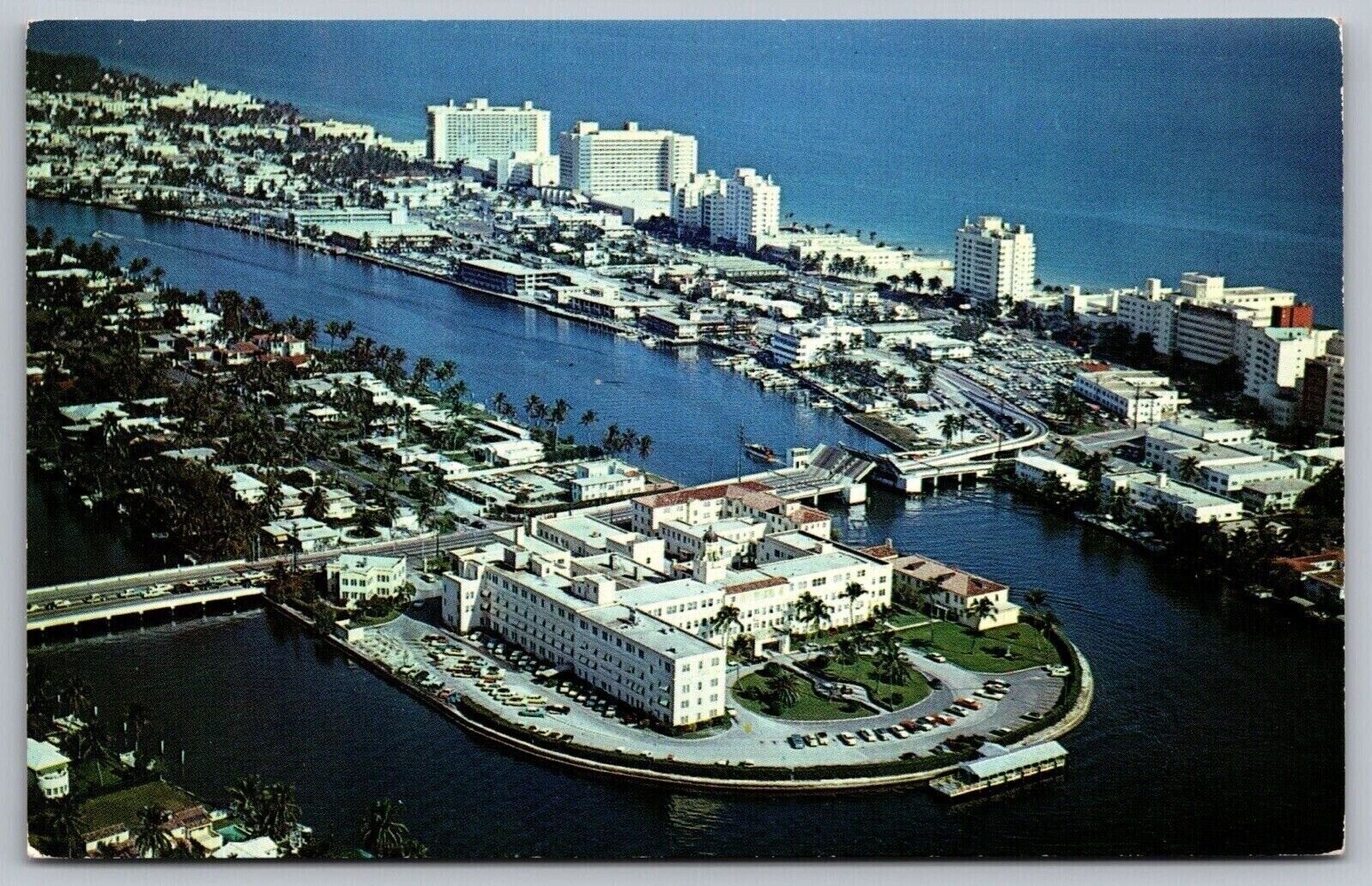 North Beach Hotel Row Saint Francis Hospital Medical Center Miami FL Postcard