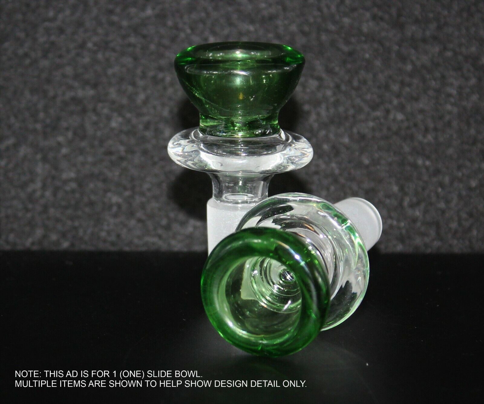 14mm NY THICK GREEN Glass Slide Bowl THICK Glass Tobacco Slide Bowl 14 mm male