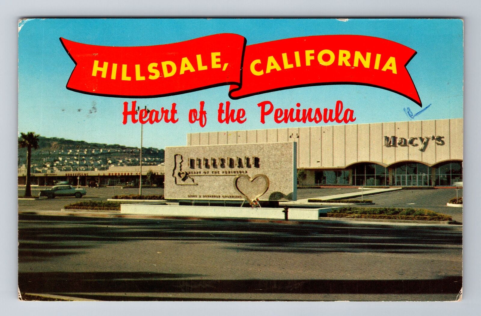 Hillsdale CA-California, Macy's Advertising, Antique Vintage c1960 Postcard