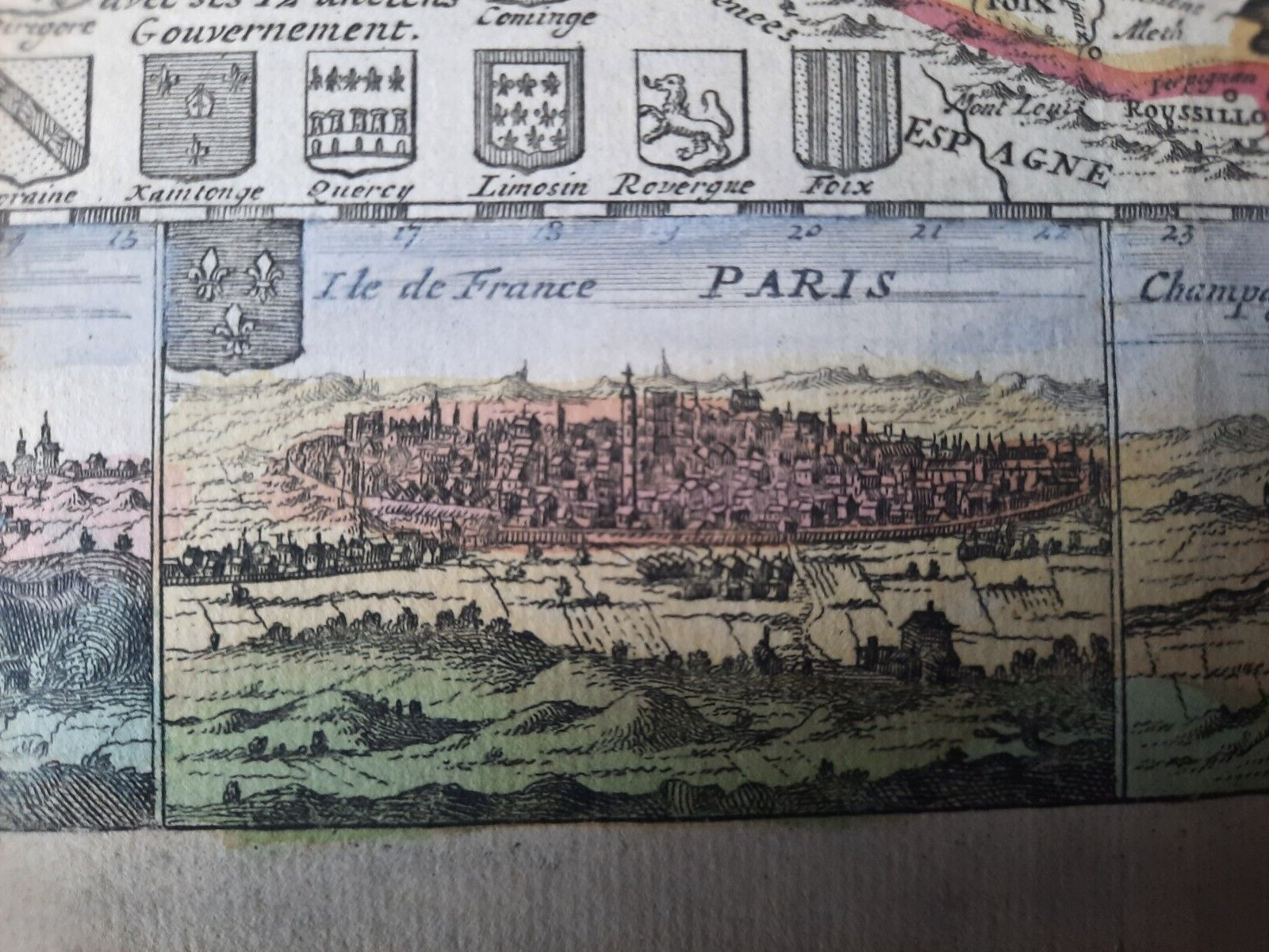 Map of France - Ratelband - 1747 - (Daniel de la Feuille) - Paris - Lyon -