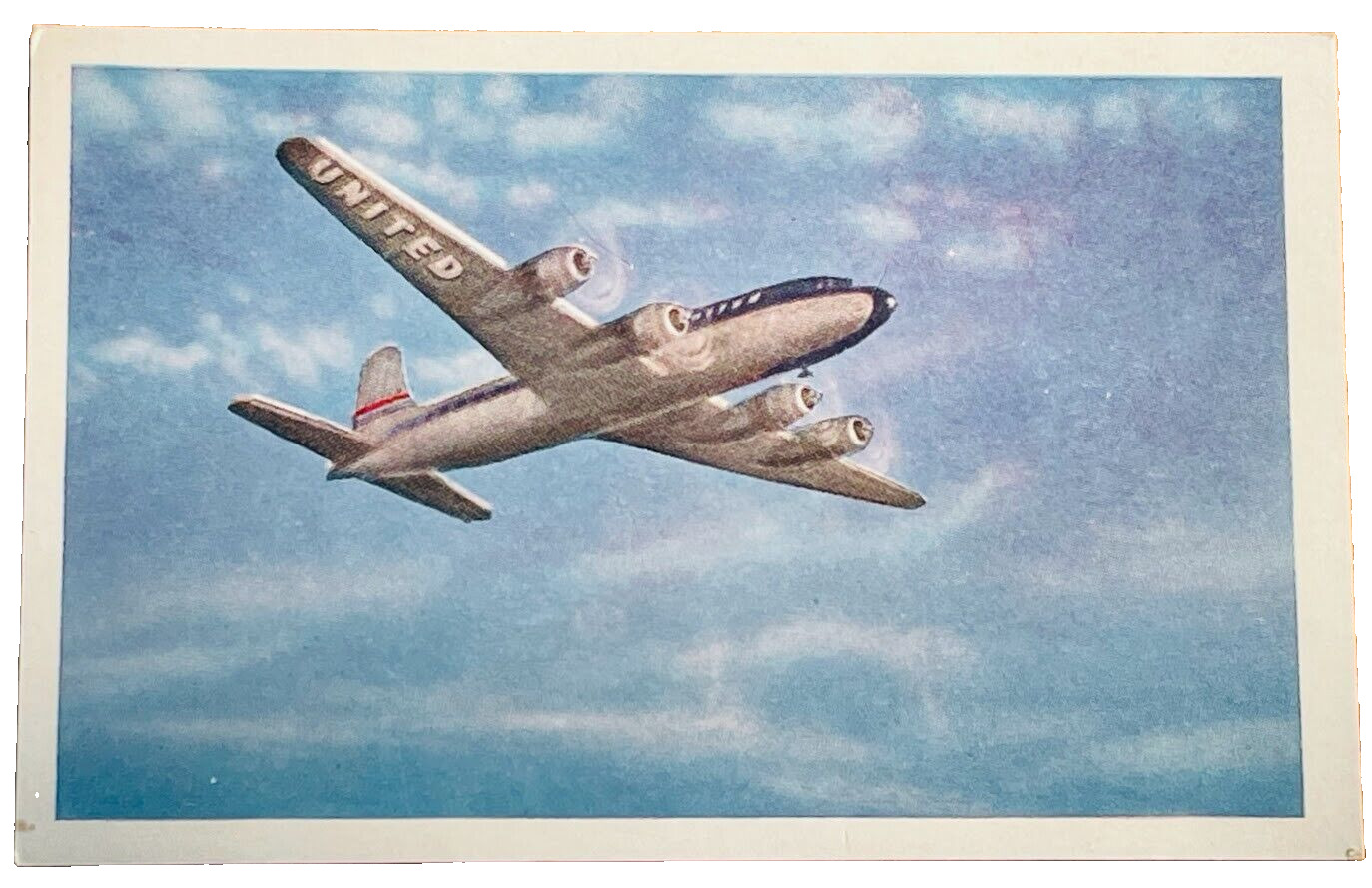 UNITED AIRLINES Photo Postcard unposted Original Vintage Airlines Airplane Plane
