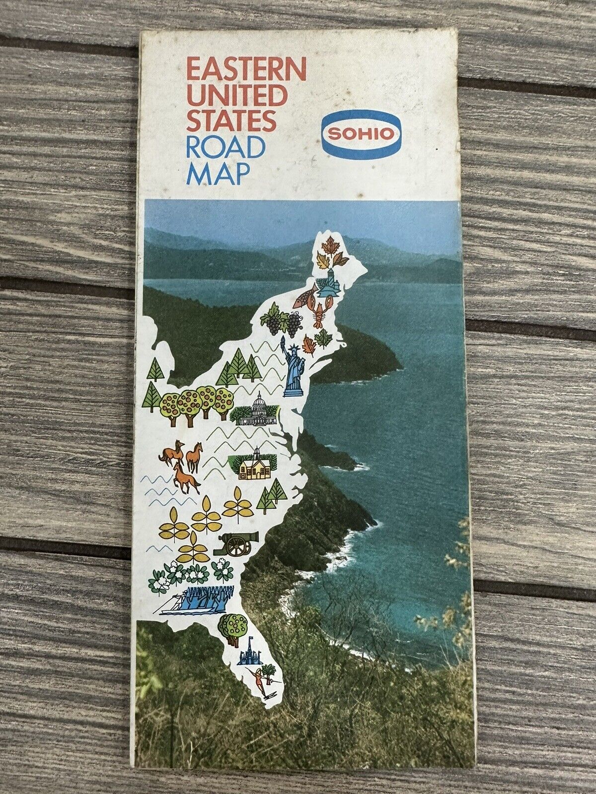 1977 Edition SOHIO Eastern States Official Highway Travel Road Map~Box L5