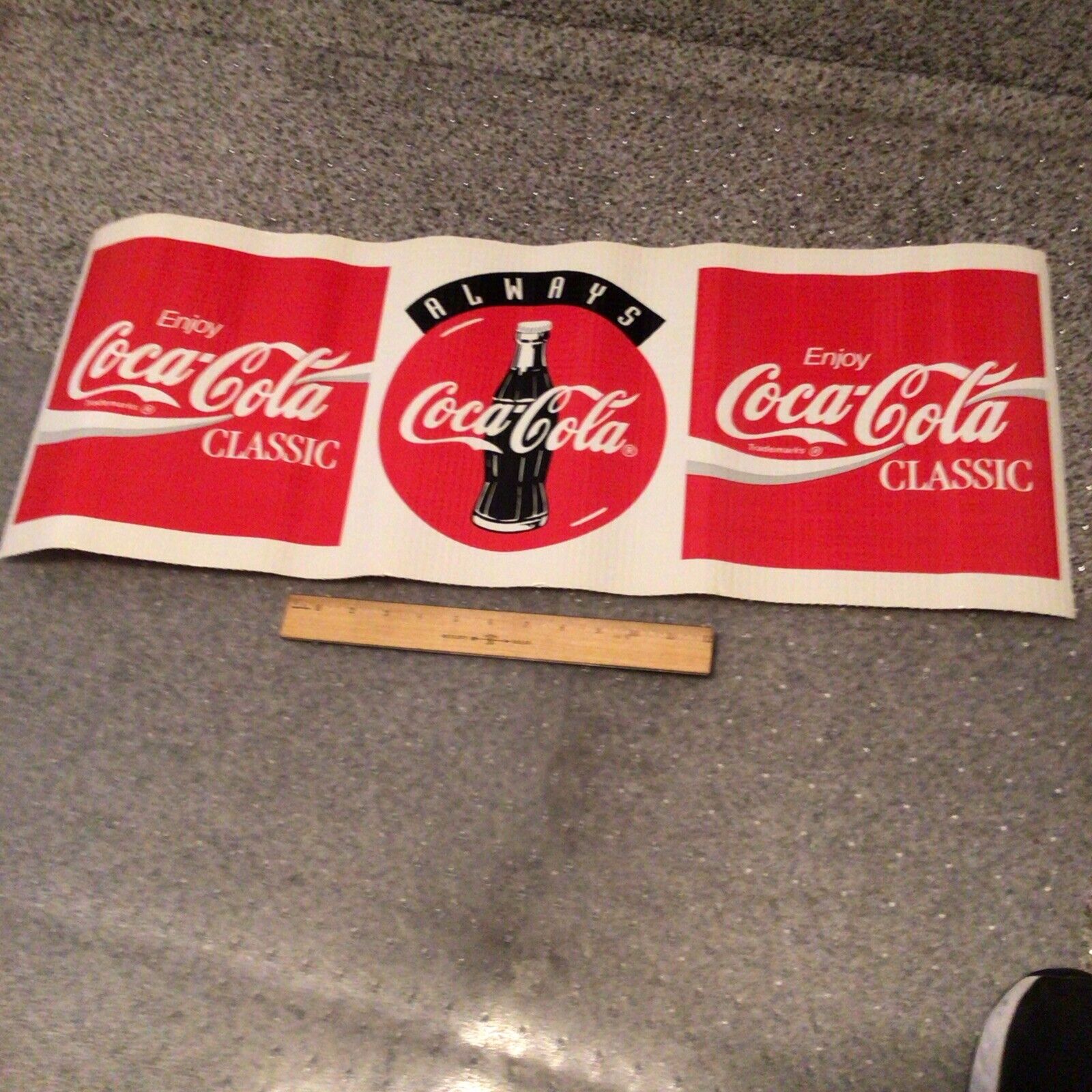 Vintage Coca Cola Sign Banner Poster  12 X 30 Inches.
