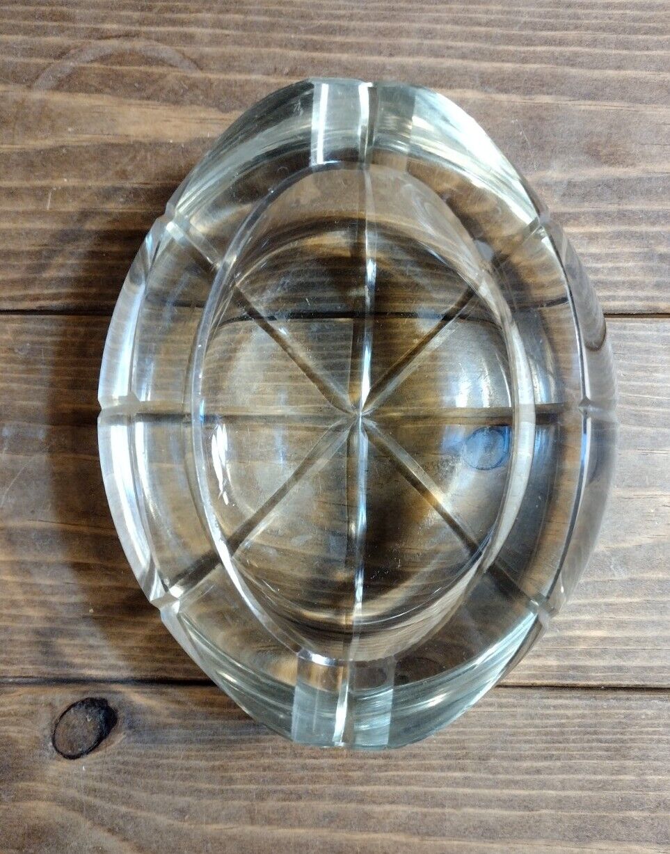 Vintage Clear Glass Heavy Ashtray MCM