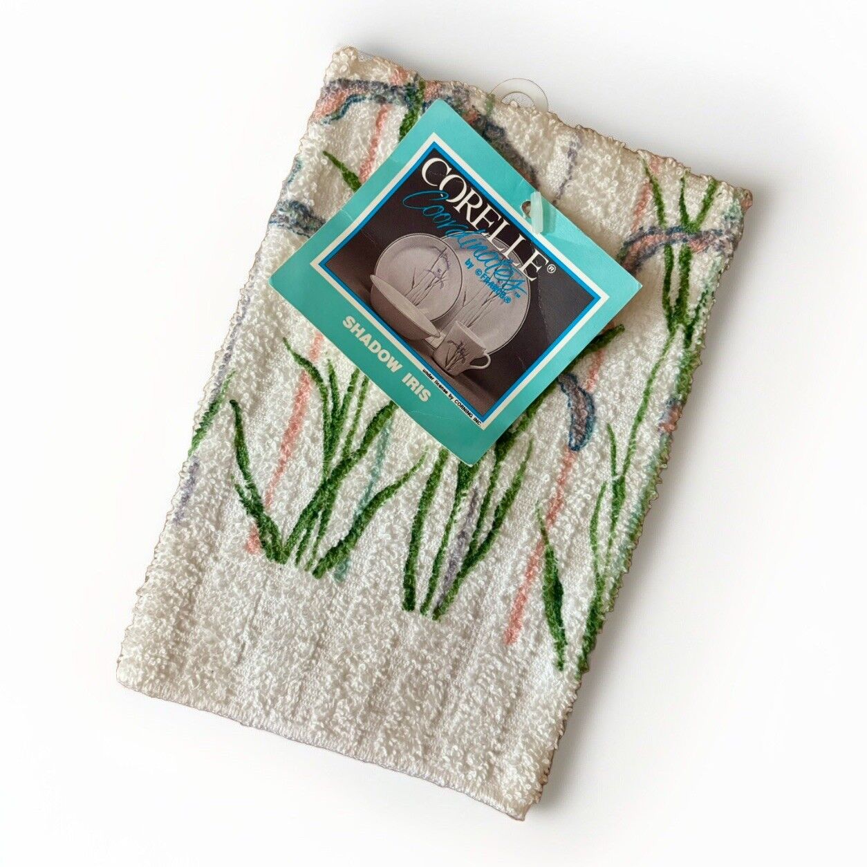 Vintage Corelle Coordinates Shadow Iris Tea Towel NWT
