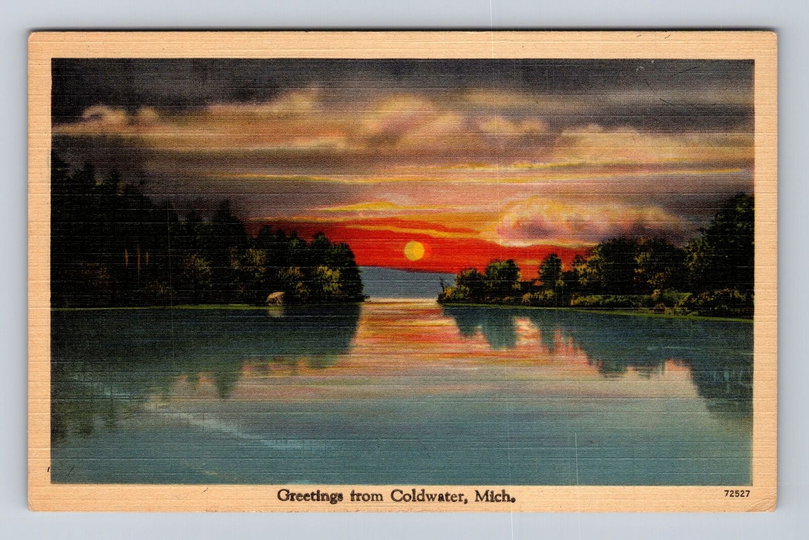 Coldwater MI-Michigan, General Greetings Lake, Antique, Vintage Postcard