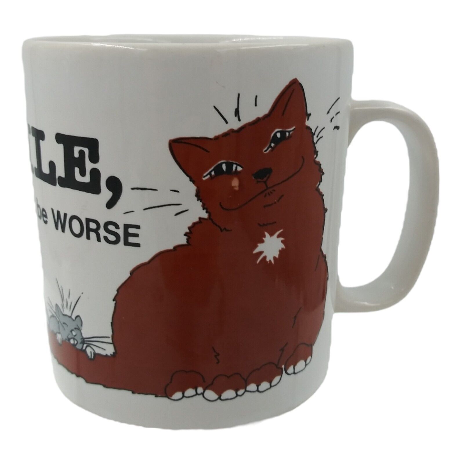 Vintage Cat Mouse Mug Cup Made in England Relax It Could Be Worse