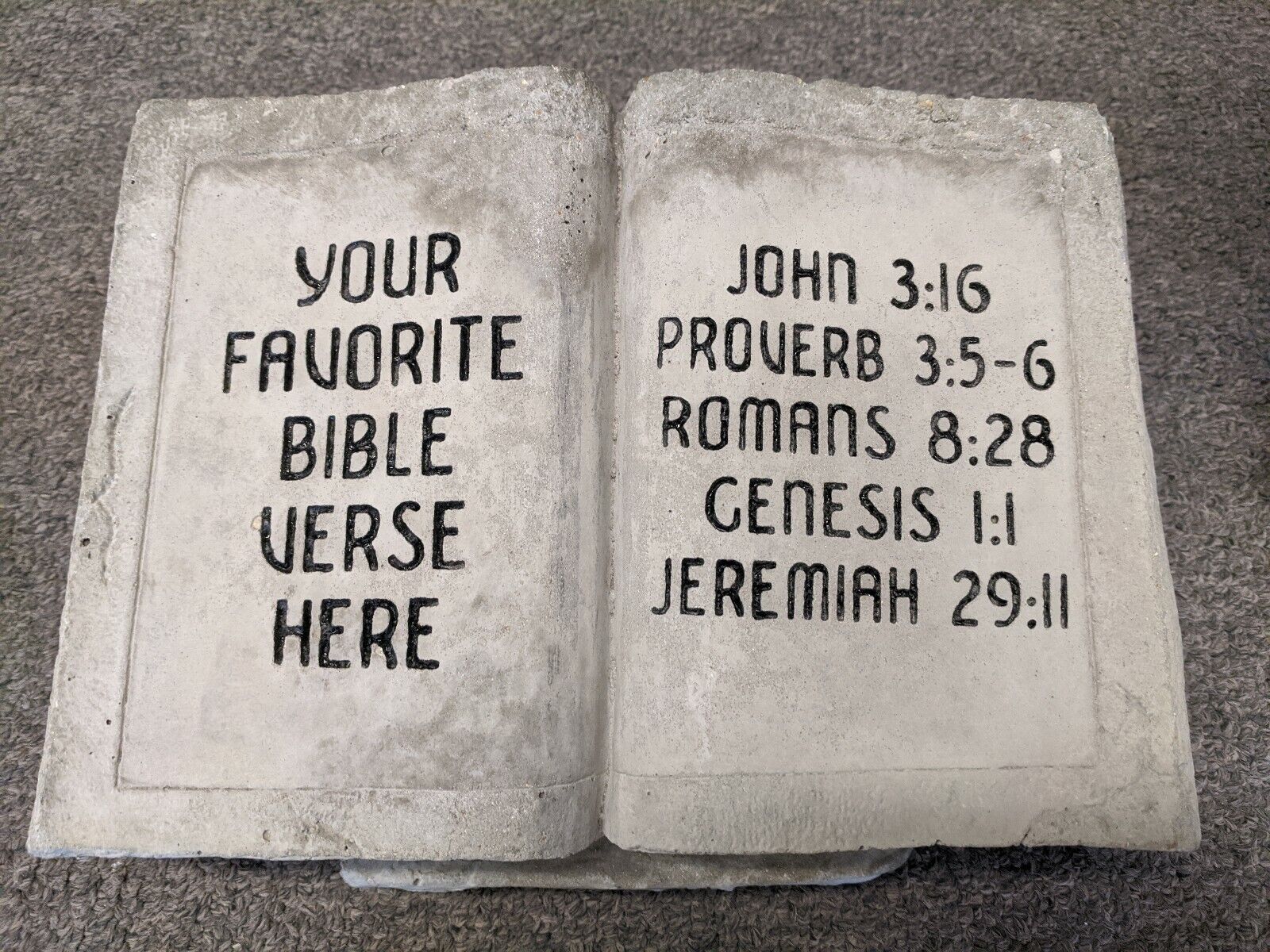 Custom Engraved Concrete Bible
