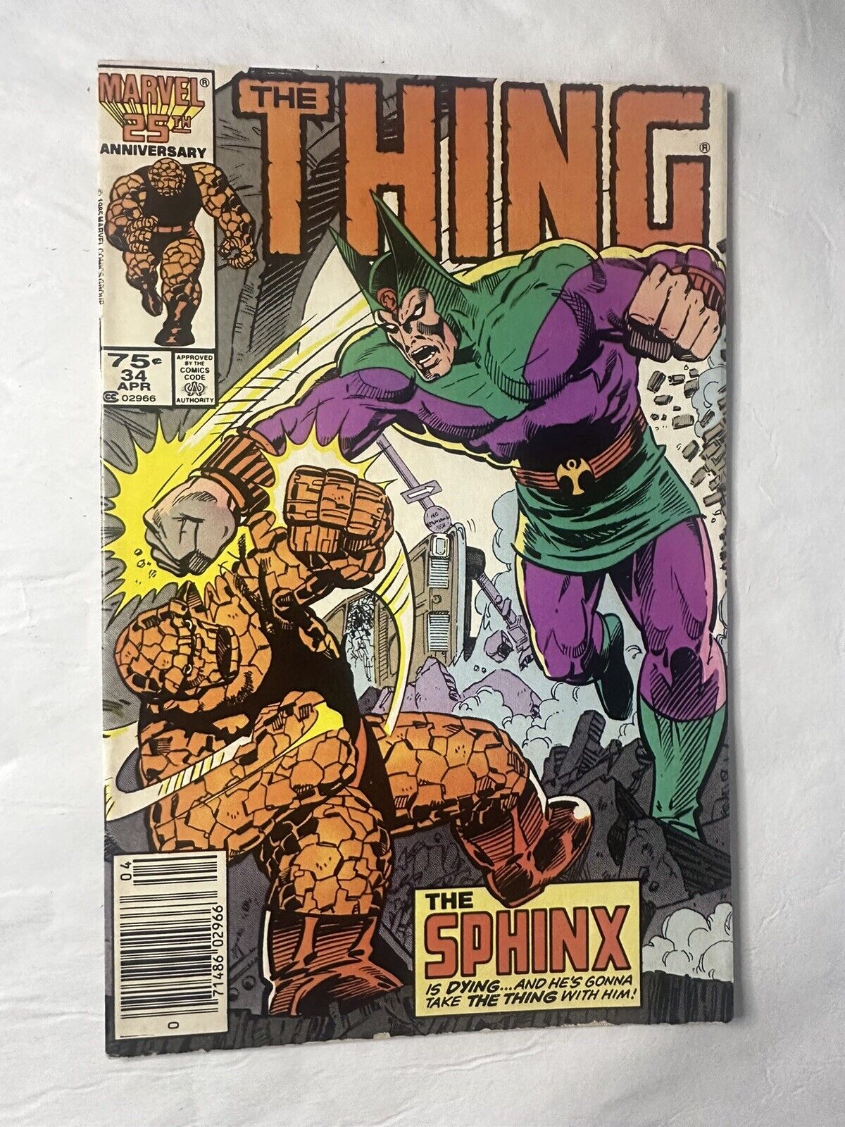 The Thing #34 (1986 Marvel) Dual Duel, Death of Sphinx Key Issue